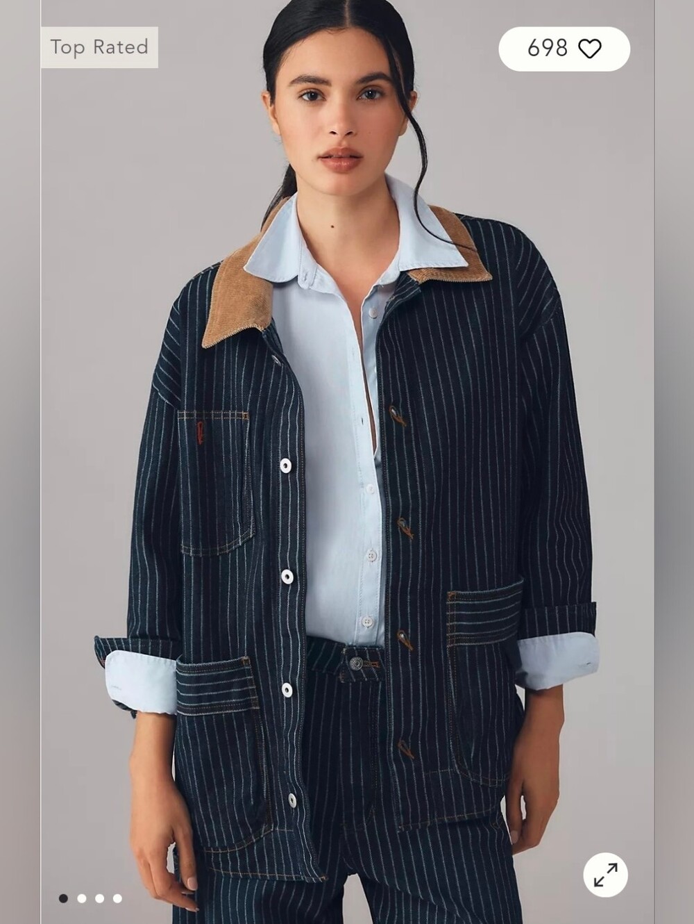 NEW!! Anthropologie Pilcro Denim Chore Coat, Sz Large,NWT